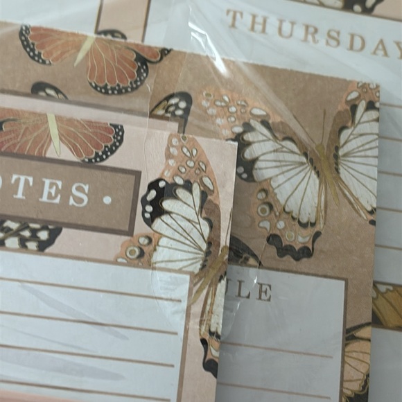 Lady Jayne  Butterfly Design Notepad Set - Cream and Brown - Picture 7 of 8